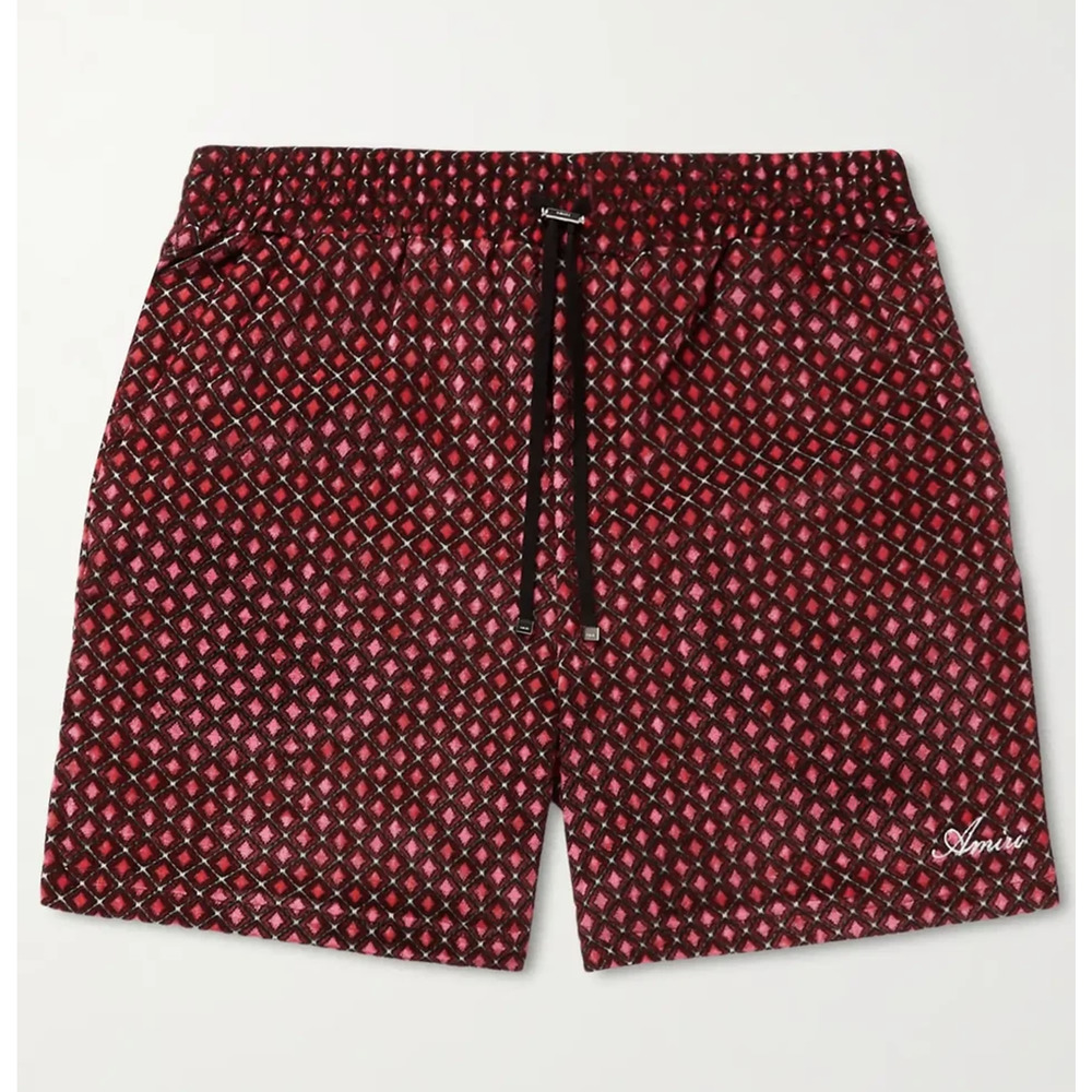 Amiri Velour Shorts Checkered patterns | Size Medium